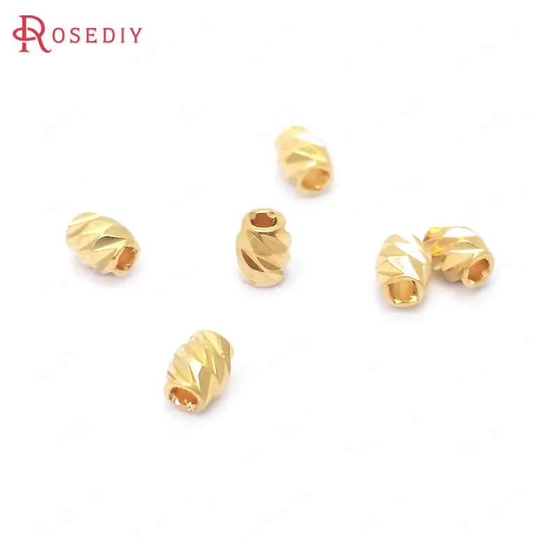 (39047)50PCS 3x3.5MM 24K Gold Color Brass Oval Shape Bracelets Spacer Beads Jewelry Making Supplies Diy Findings Accessories | Украшения и