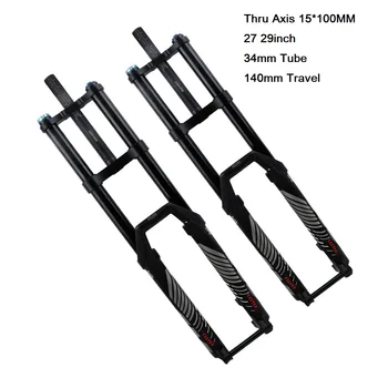 Double Shoulder MTB Fork Mountain Bicycle Fork Air 27.5 29er 15mm Thru Axis 140 Travel AM DH Suspension Oil and Gas Fork 
Double Shoulder MTB Fork Mountain Bicycle Fork Air 27.5 29er 15mm Thru Axis 140 Travel AM DH Suspension Oil and Gas Fork