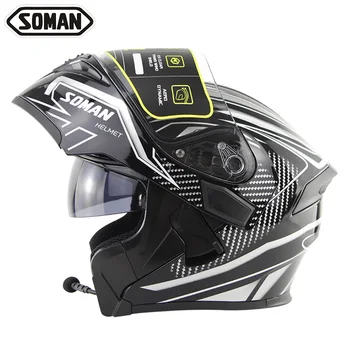 Soman SM955 Dot Ventilate Motorcycle Flip up Double Visors Helmet Full-face Sky eye design with M1 Bluetooth Headset
Soman SM955 Dot Ventilate Motorcycle Flip up Double Visors Helmet Full-face Sky eye design with M1 Bluetooth Headset