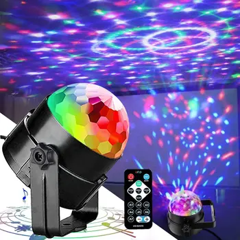 Sound Activated Rotating Disco Ball Party Lights Strobe Light 3W RGB LED Stage Lights For Christmas Home KTV Xmas Wedding Show
Sound Activated Rotating Disco Ball Party Lights Strobe Light 3W RGB LED Stage Lights For Christmas Home KTV Xmas Wedding Show