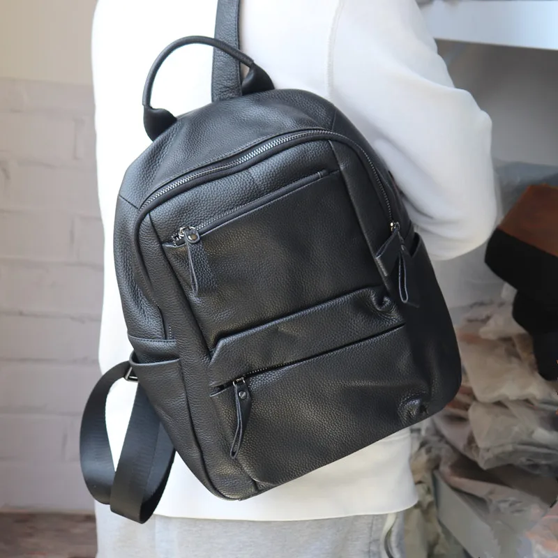 

Fashion Genuine Leather Women Backpack Bag Luxury Brand Designer Daily Travel Backpacks Female Rucksack School Bags For Girls