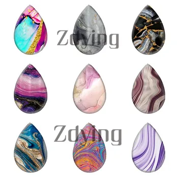 Zdying 5pcs/Lot Fashion Colorful Stone Texture Water Tear Drop Shape Glass Cabochon Beads DIY Earrings Necklace Jewelry Findings
Zdying 5pcs/Lot Fashion Colorful Stone Texture Water Tear Drop Shape Glass Cabochon Beads DIY Earrings Necklace Jewelry Findings