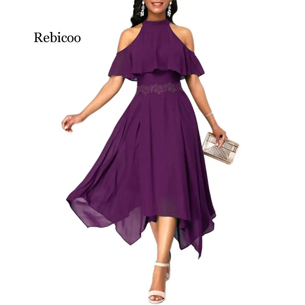 Fashion Elegant Women Solid Color Off Shoulder Short Sleeve Irregular Lady Evening Party Casual Maxi Dress
Fashion Elegant Women Solid Color Off Shoulder Short Sleeve Irregular Lady Evening Party Casual Maxi Dress