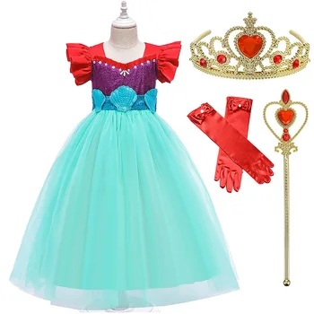 Little Mermaid Dress Up For Girl Summer Tulle Gown Outfits Kids Princess Clothes With Back Bow Children Sequin Fancy Costume
Little Mermaid Dress Up For Girl Summer Tulle Gown Outfits Kids Princess Clothes With Back Bow Children Sequin Fancy Costume