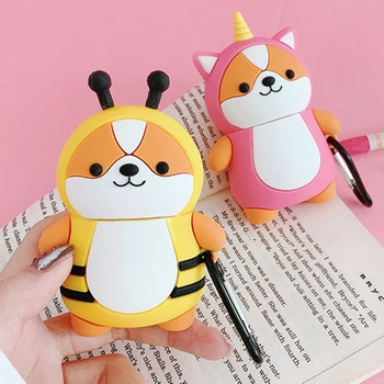 3D Cute Cartoon Kawaii Bee Dinosaur Shiba Inu Dog Puppy Headset Case for Apple Airpods 1 2 Wireless Earphone Protective Cover
3D Cute Cartoon Kawaii Bee Dinosaur Shiba Inu Dog Puppy Headset Case for Apple Airpods 1 2 Wireless Earphone Protective Cover