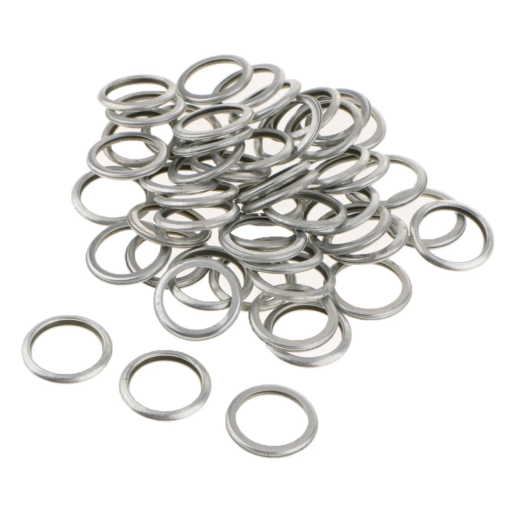 Pack of 50 Sliver Engine Oil Drain Plug Crush Washer Rings Thickness: 2.5mm Pack of 50 Sliver Engine Oil Drain Plug Crush Washer Rings Thickness: 2.5mm