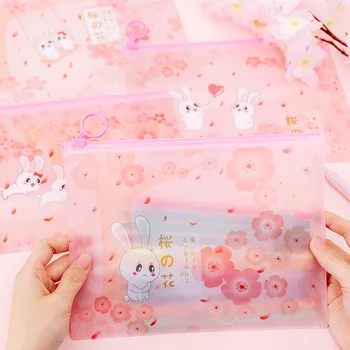 A4 Cherry Sakura Kawaii Rabbit PVC Finger Ring Zipper Dustproof File Folder Document Filing Bag Stationery Bag
A4 Cherry Sakura Kawaii Rabbit PVC Finger Ring Zipper Dustproof File Folder Document Filing Bag Stationery Bag