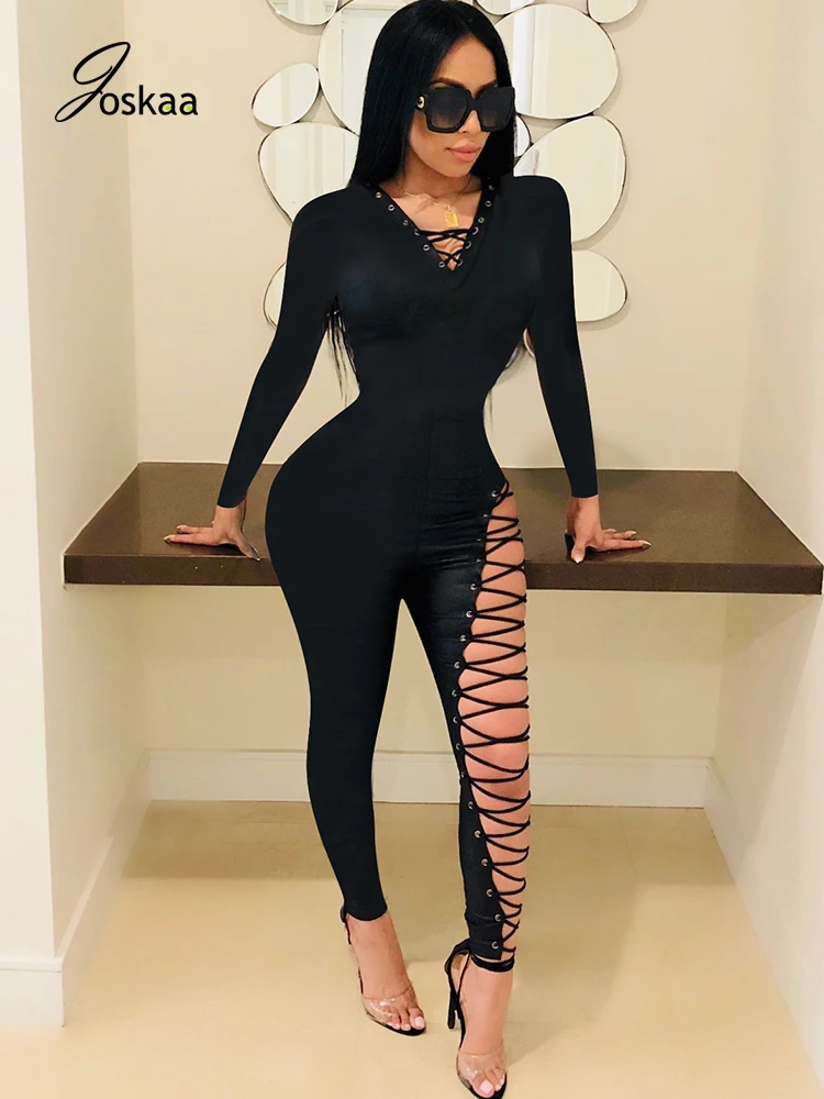 Joskaa Fall and Winter New Women's Straps Tight Patchwork Overalls Jumpsuits Cut Out Hollow Sports Sexy Casual One-piece Set
Joskaa Fall and Winter New Women's Straps Tight Patchwork Overalls Jumpsuits Cut Out Hollow Sports Sexy Casual One-piece Set