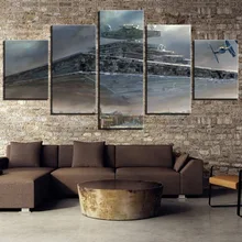 HD 5 חתיכות בד אמנות מודפס סרט מלחמת כוכבים/שמיים חלל ציור סלון/בית תפאורה קיר אמנות בד פוסטר תמונה(China)