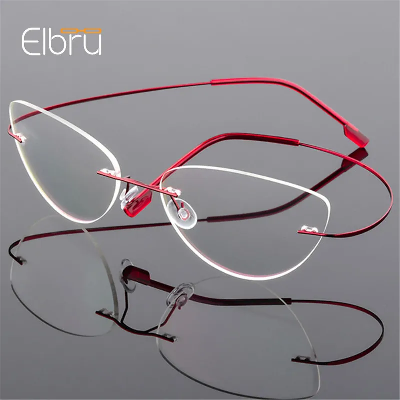 Elbru Cat Eye Foldable Ultra-light Memory Titanium Alloy Rimless Myopia Eyeglasses Optical Glasses Frame Men Women Eyewear
Elbru Cat Eye Foldable Ultra-light Memory Titanium Alloy Rimless Myopia Eyeglasses Optical Glasses Frame Men Women Eyewear