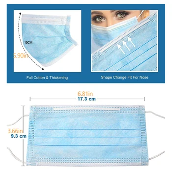 50Pcs/lot Disposable Protective Mask 3 Layer Nonwove Ply Filter Mouth Face Mask Anti-Dust Anti-Fog Meltblown Earloop Mouth Mask
50Pcs/lot Disposable Protective Mask 3 Layer Nonwove Ply Filter Mouth Face Mask Anti-Dust Anti-Fog Meltblown Earloop Mouth Mask