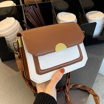 Simple High-quality Contrast-colored Small Bag New Fashionable Popular One Shoulder Bag 2020 Autumn and Winter Women Flap Casual
Simple High-quality Contrast-colored Small Bag New Fashionable Popular One Shoulder Bag 2020 Autumn and Winter Women Flap Casual