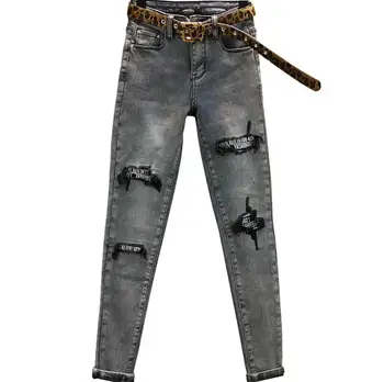 Stretch Jeans Woman 2020 Spring fashion Ripped High-Waist Slim-Fit Tight-Fit Denim Pencil Pants Women's Smoke Gray Jeans r355
Stretch Jeans Woman 2020 Spring fashion Ripped High-Waist Slim-Fit Tight-Fit Denim Pencil Pants Women's Smoke Gray Jeans r355