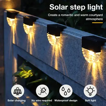 Solar Staircase Waterproof LED Step Light Garden Decoration Landscape Light Railing Light Wall Embedded Lighting Deck Footlights
Solar Staircase Waterproof LED Step Light Garden Decoration Landscape Light Railing Light Wall Embedded Lighting Deck Footlights