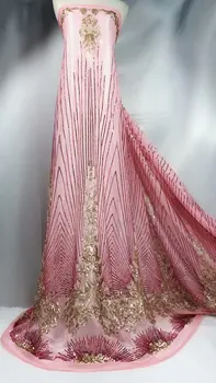 2020 African French net lace fabric with sequins embroidery and gold line mint green tulle lace fabric for wedding dress 5yards
2020 African French net lace fabric with sequins embroidery and gold line mint green tulle lace fabric for wedding dress 5yards