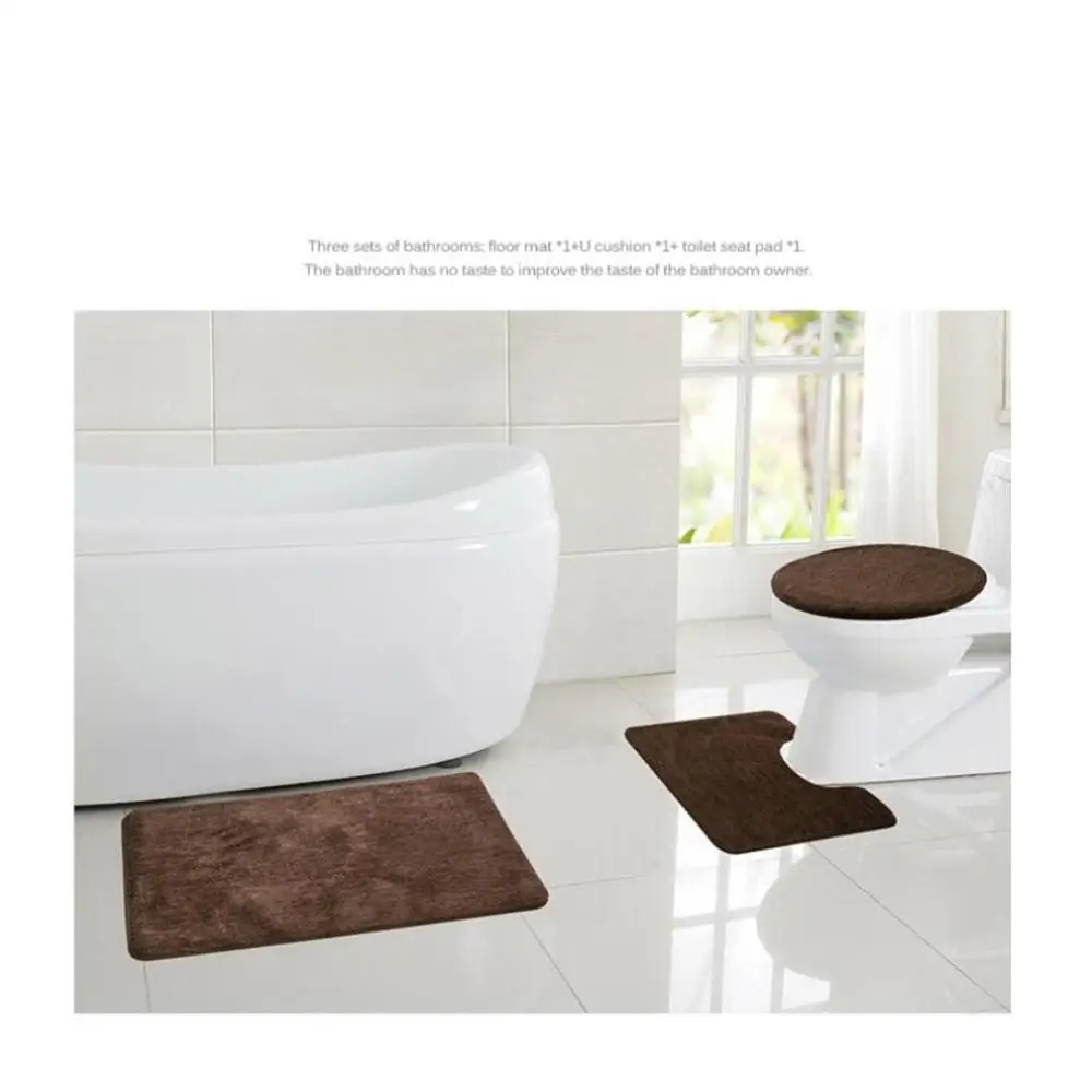 Simple Design 3PCS/SET Modern Design Solid Bathroom Rug Set Bath Mat Contour Toilet Lid Cover for Home Bathroom
Simple Design 3PCS/SET Modern Design Solid Bathroom Rug Set Bath Mat Contour Toilet Lid Cover for Home Bathroom