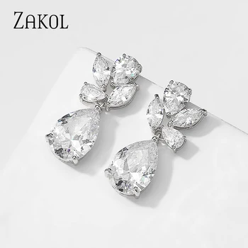 ZAKOL Fashion Water Drop AAA Cubic Zircon Wedding Dangle Earrings Marquise Cut Crystal White Gold Color Bride Ear Jewelry Gift
ZAKOL Fashion Water Drop AAA Cubic Zircon Wedding Dangle Earrings Marquise Cut Crystal White Gold Color Bride Ear Jewelry Gift
