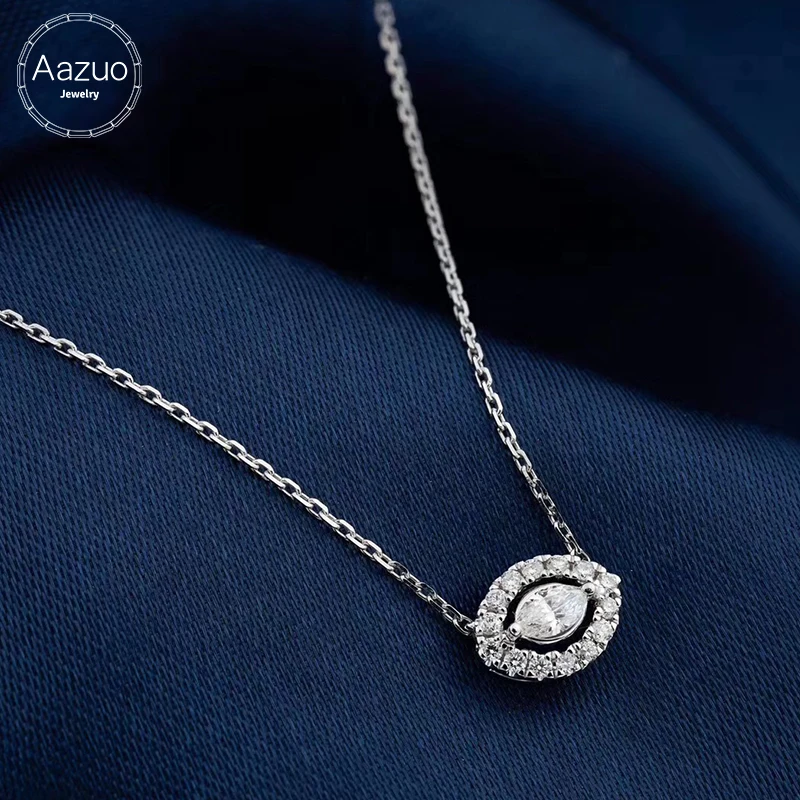 Aazuo Real Eye shape Diamonds 100% 18K White Gold Eye shape Pendent With Chain Necklace gifted for Women Wedding Au750
Aazuo Real Eye shape Diamonds 100% 18K White Gold Eye shape Pendent With Chain Necklace gifted for Women Wedding Au750