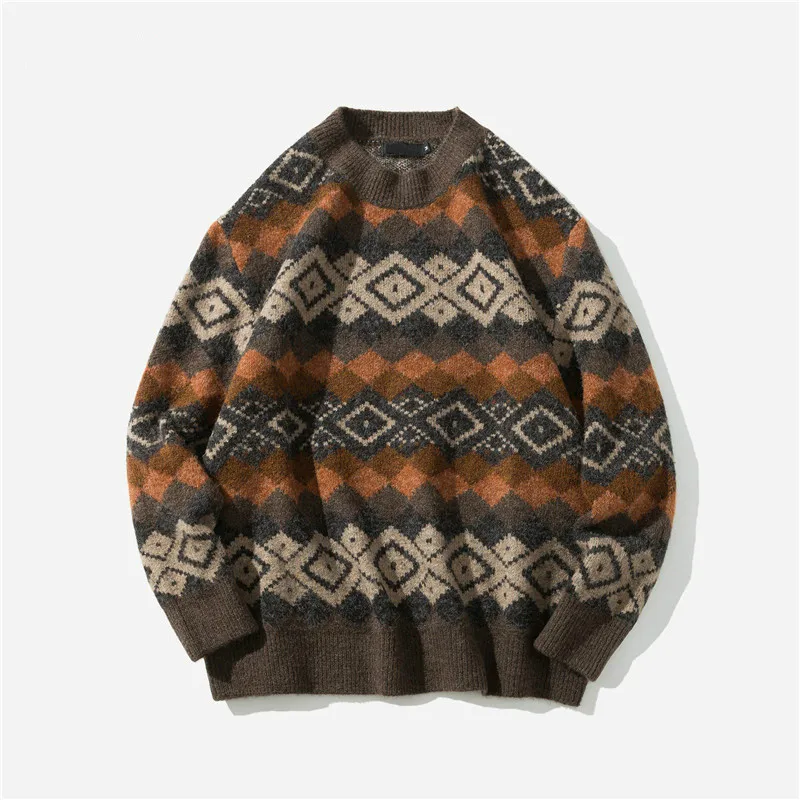 Pullover Sweater Men Autumn Winter Geometric Print Sweaters Loose Vintage Pull Homme Sweater Men Tide Casual Japanese Tops 
Pullover Sweater Men Autumn Winter Geometric Print Sweaters Loose Vintage Pull Homme Sweater Men Tide Casual Japanese Tops