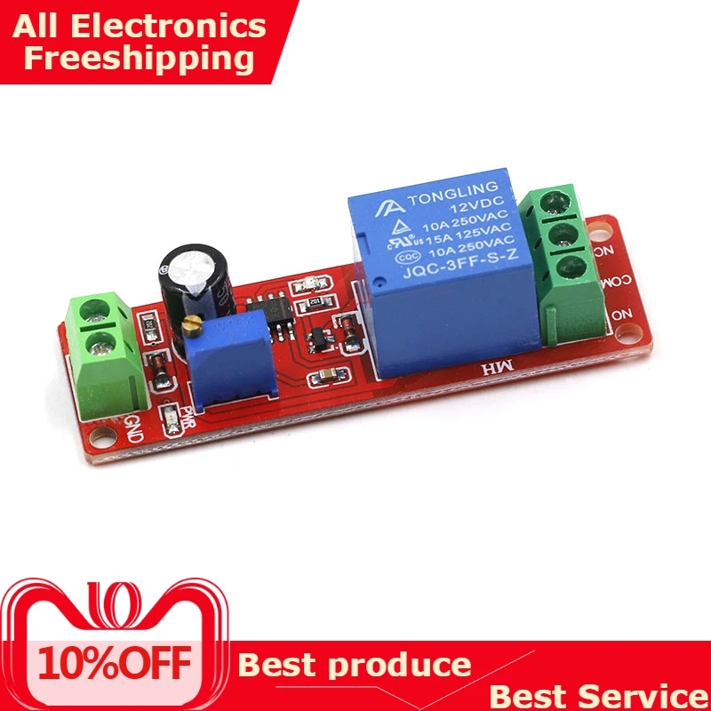 NE555 Timer Switch Adjustable Module Time delay relay Module DC 12V Delay relay shield 0~10S
NE555 Timer Switch Adjustable Module Time delay relay Module DC 12V Delay relay shield 0~10S
