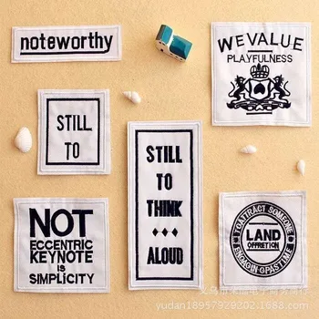 50pcs/lot Embroidery Patches Letters Black White Motto Clothing Decoration Accessories Diy Iron Heat Transfer Applique
50pcs/lot Embroidery Patches Letters Black White Motto Clothing Decoration Accessories Diy Iron Heat Transfer Applique