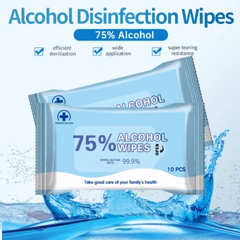 10Pcs/pack Disinfection Detergent Large Wet Wipes 75% Soft Alcohol Wipes Portable All-Purpose Cleaning Sterilization Wipes TSLM1
10Pcs/pack Disinfection Detergent Large Wet Wipes 75% Soft Alcohol Wipes Portable All-Purpose Cleaning Sterilization Wipes TSLM1