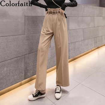 Colorfaith New 2020 Autumn Winter Women Wide Leg Pants Straight Pockets Pleated Vintage With Belt Ankle-Length Trousers P7221
Colorfaith New 2020 Autumn Winter Women Wide Leg Pants Straight Pockets Pleated Vintage With Belt Ankle-Length Trousers P7221