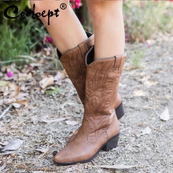 Coolcept Women Half Short Boots Thick Heel Print Women Winter Shoes Fashion Ladies Short Boots Party Women Footwear Size 35-44
Coolcept Women Half Short Boots Thick Heel Print Women Winter Shoes Fashion Ladies Short Boots Party Women Footwear Size 35-44