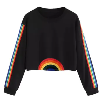 Autumn MAXIORILL women sweatshirt толстовка толстовки Casual Long Sleeve Rainbow Patchwork O Neck Pullover top #3 
Autumn MAXIORILL women sweatshirt толстовка толстовки Casual Long Sleeve Rainbow Patchwork O Neck Pullover top #3