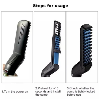 

Multistyler hair straightener brush beard straightener hair flat iron beard straightening electric comb straightener brush