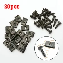 20pcs/set Metal U-type Clip With Screw Car Bumper Fender Trim Panel Fasteners Electric Vehicle Replacement Accessories
20pcs/set Metal U-type Clip With Screw Car Bumper Fender Trim Panel Fasteners Electric Vehicle Replacement Accessories