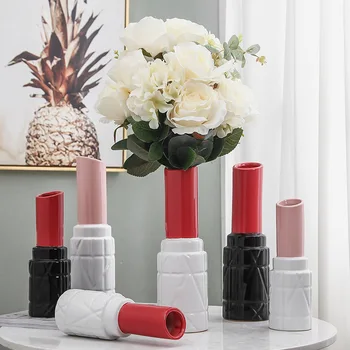 CERAMIC LIPSTICK VASE CERAMIC FLOWER ARRANGEMENT VASE FOR WEDDING DECORATION PORCELAIN FLOWERS FIGURINES FLOREROS DE DECOR
CERAMIC LIPSTICK VASE CERAMIC FLOWER ARRANGEMENT VASE FOR WEDDING DECORATION PORCELAIN FLOWERS FIGURINES FLOREROS DE DECOR