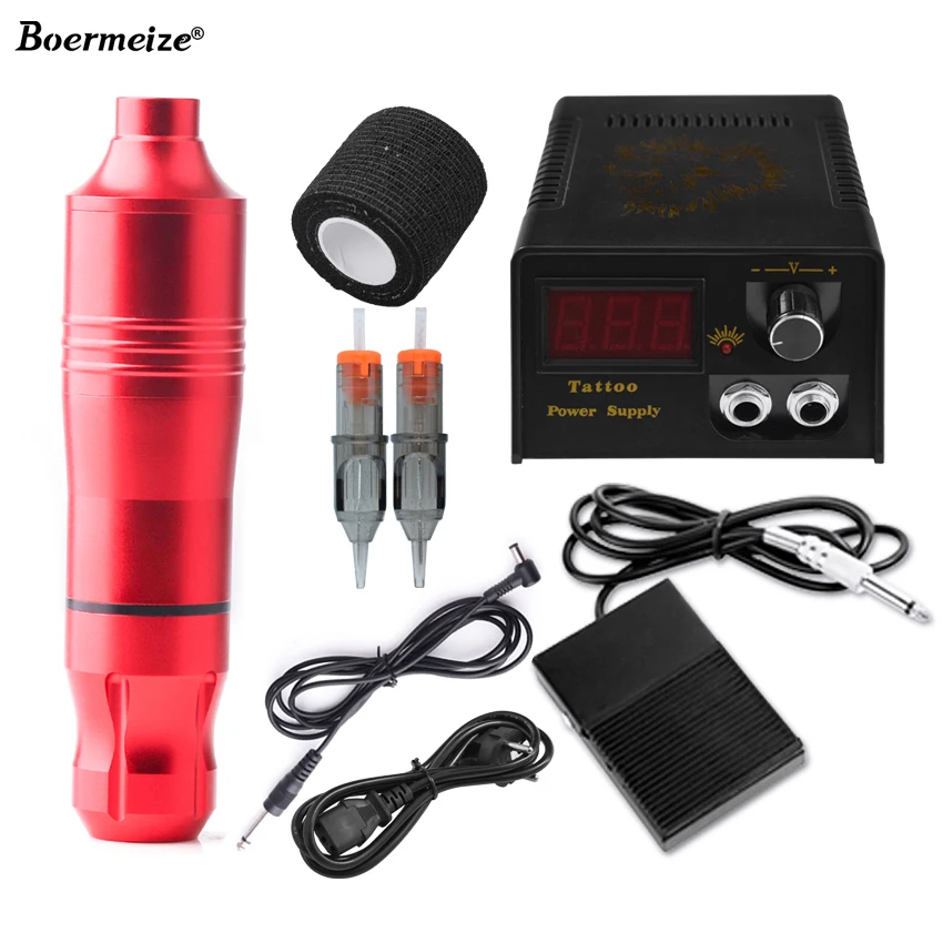 Набор для перманентного макияжа тату, ротационная ручка, набор для татуировки, мини-педаль питания, ассортимент тату-принадлежностей для студии