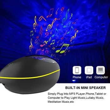 Portable Coversage Ocean Wave Projector LED Night Light With USB Remote Control Music Player Speaker Ocean Lamp Projection Lamp
Portable Coversage Ocean Wave Projector LED Night Light With USB Remote Control Music Player Speaker Ocean Lamp Projection Lamp