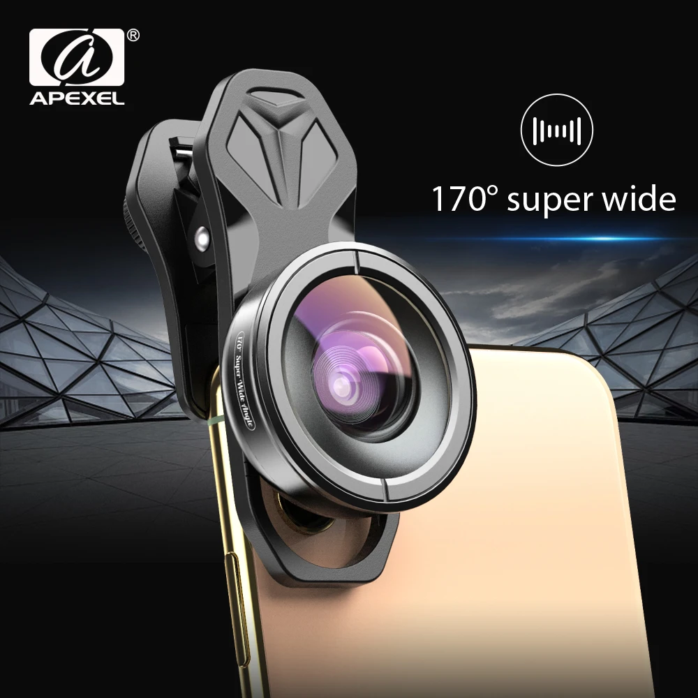 

APEXEL HD Optic Phone Lens 170 Degree Super Wide Angle Lens Camera Optical Lenses For iPhone 11 Pro Max Xiaomi Huawei Smartphone