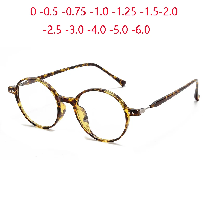 

Круглые очки для близоруких 0-0,5-0,75 до-6,0 с защитой от сисветильник, оправа для очков при близорукости TR90 для студентов