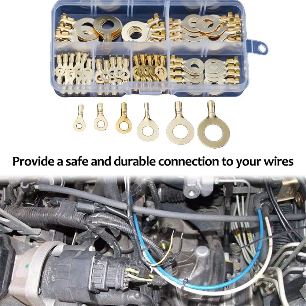 150PCS Ring Terminal Cable Lug Ring Multi-function Electrical Connector Kit Eye Bare Terminal Connector Waterproof Connectors
150PCS Ring Terminal Cable Lug Ring Multi-function Electrical Connector Kit Eye Bare Terminal Connector Waterproof Connectors