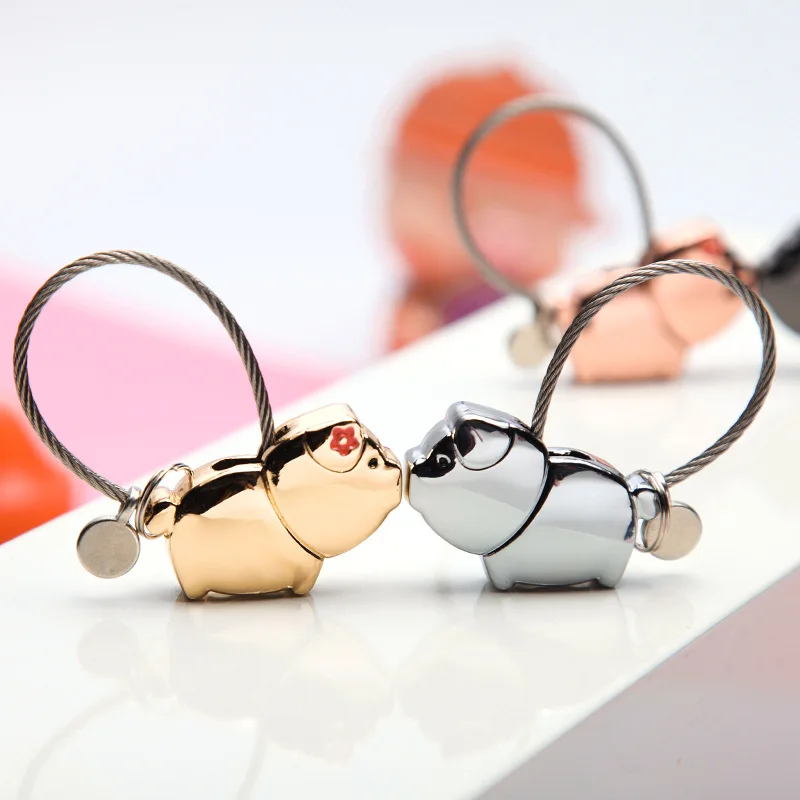 2020 One Pair of Pig Couples Keychain Lovers Key Ring Women's Bag Charm Gift Trinket Pendant for Car Chain | Украшения и