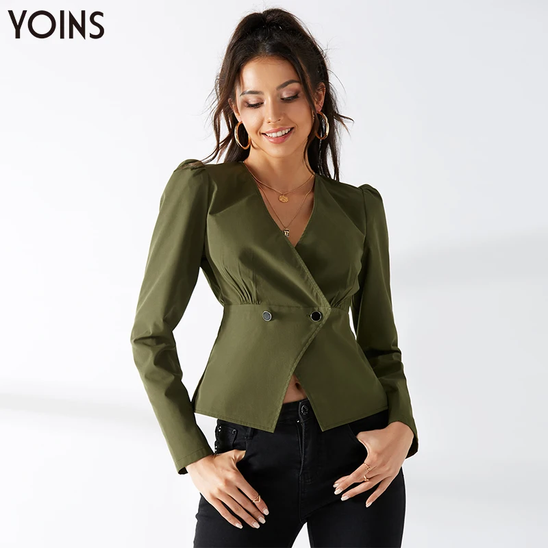 YONIS 2020 Autumn Winter Fashion Women Coats Crossed Front V-neck Puff Sleeves Short Slim Coat Jackets Casual Work Bluas Stree
YONIS 2020 Autumn Winter Fashion Women Coats Crossed Front V-neck Puff Sleeves Short Slim Coat Jackets Casual Work Bluas Stree
