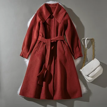Cthink Fashion Spring Wool Long Coat Women Good Quality Belt Slim Big Collar Warm Outerwear Coats Stylish Solid Womens Coats 
Cthink Fashion Spring Wool Long Coat Women Good Quality Belt Slim Big Collar Warm Outerwear Coats Stylish Solid Womens Coats