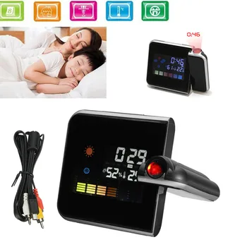Digital LCD Time Projector Snooze Alarm Clock Temperature Weather Humidity LED Smart Home Temperature Humidity Weather Station
Digital LCD Time Projector Snooze Alarm Clock Temperature Weather Humidity LED Smart Home Temperature Humidity Weather Station