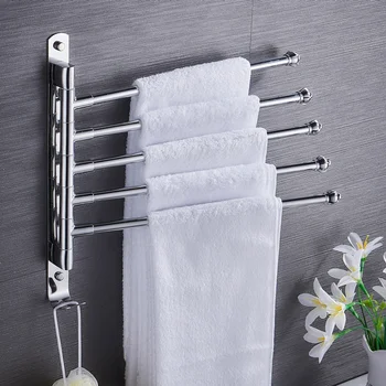 Bathroom Towel Rack Stainless Steel Towel Holder Wall Mount Rotatable Towel Hanger Kitchen Organizer Shelf Bathroom Accessories
Bathroom Towel Rack Stainless Steel Towel Holder Wall Mount Rotatable Towel Hanger Kitchen Organizer Shelf Bathroom Accessories
