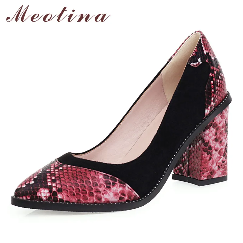 Meotina High Heels Women Pumps Snake Print Chunky High Heels Party Shoes Mixed Colors Pointed Toe Shoes Lady Red Plus Size 33-46
Meotina High Heels Women Pumps Snake Print Chunky High Heels Party Shoes Mixed Colors Pointed Toe Shoes Lady Red Plus Size 33-46