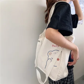 Spring and summer new cute bear and rabbit printed wild canvas bag ins girl student handbag bag tote bags for women 
Spring and summer new cute bear and rabbit printed wild canvas bag ins girl student handbag bag tote bags for women