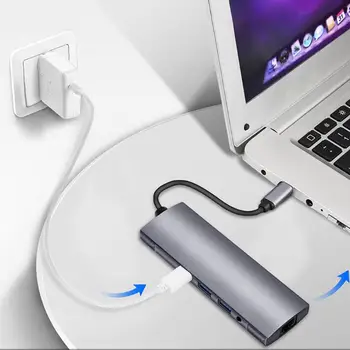 9 in 1 USB Type-C HUB RJ45 Expansion Dock HDMI USB3.0 TF Card Audio Transmission Stability Portable PD Charging Dock Adapter
9 in 1 USB Type-C HUB RJ45 Expansion Dock HDMI USB3.0 TF Card Audio Transmission Stability Portable PD Charging Dock Adapter