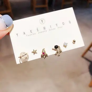Exquisite 3 Pairs Cubic Zircon Outer Space Craft Star Stud Earrings for Women Gold Color Studs Jewelry
Exquisite 3 Pairs Cubic Zircon Outer Space Craft Star Stud Earrings for Women Gold Color Studs Jewelry