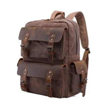 Travel Backpack Retro oil wax canvas backpack men's travel backpack crazy horse leather men's bag waterproof outdoor men's
Travel Backpack Retro oil wax canvas backpack men's travel backpack crazy horse leather men's bag waterproof outdoor men's