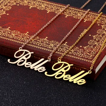 Custom Name Necklaces for Women Personalized Gold Nameplate Necklace & Pendant Stainless Steel Chain Choker Jewelry Gift 
Custom Name Necklaces for Women Personalized Gold Nameplate Necklace & Pendant Stainless Steel Chain Choker Jewelry Gift