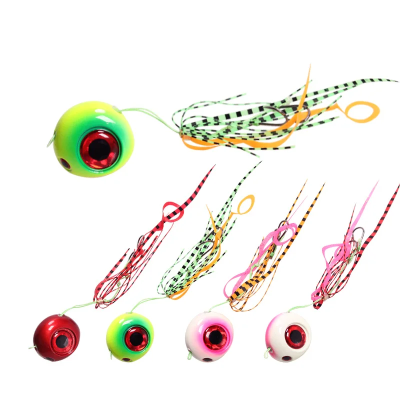 

1Pcs 150g/120g/100g/80g/60g/40g Kabura tenya jigging lure Pesca Slider Snapper/Sea bream Lead Jig head with skirt Fishing Lure