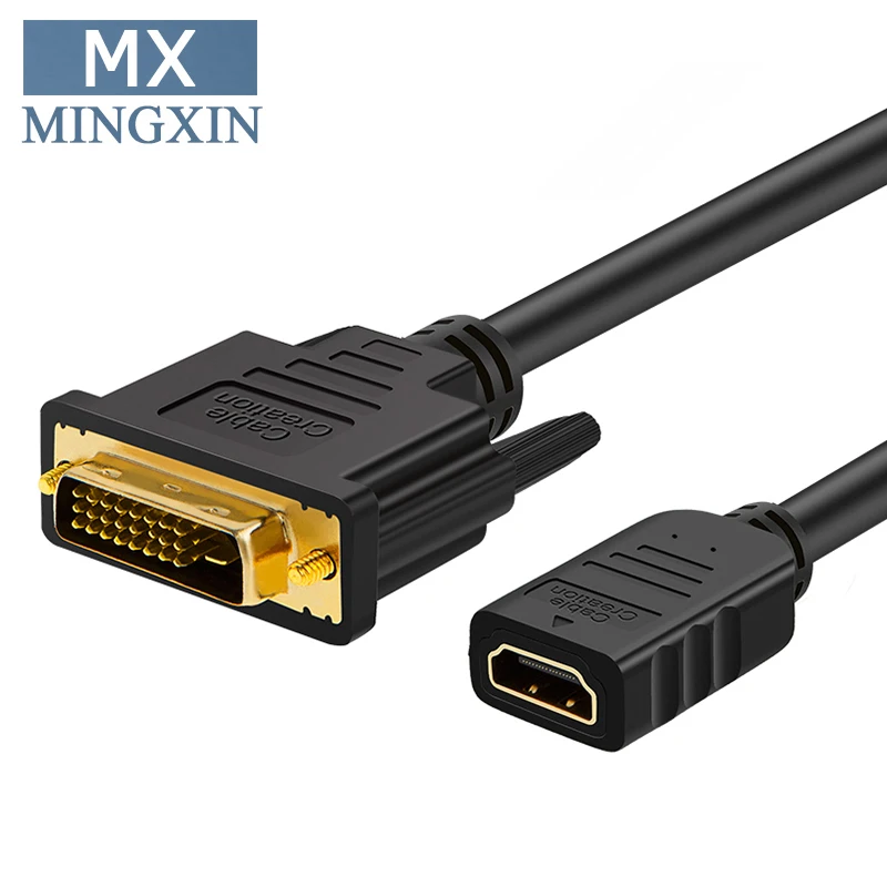 HDMI to DVI Cable, HDMI Female to DVI-D GETTING Bi-Directional (24 + 1) Male Adapter, 1080P DVI to HDMI Conveter, 3D
HDMI to DVI Cable, HDMI Female to DVI-D GETTING Bi-Directional (24 + 1) Male Adapter, 1080P DVI to HDMI Conveter, 3D